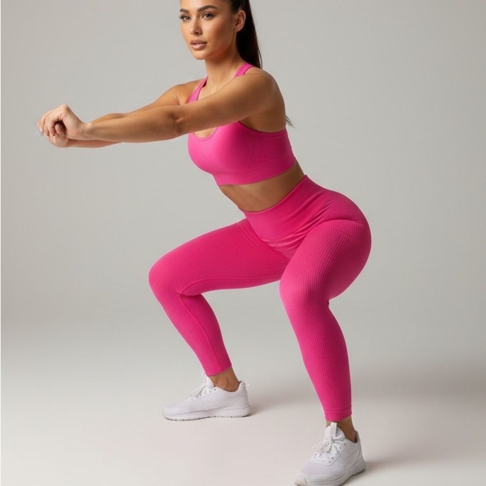 NWOT Free People Women's Pink The Class Thick Ribbed Leggings Size Medium